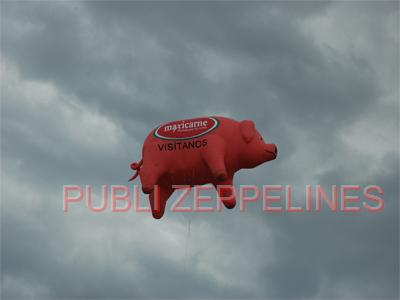 Zepelim dirigvel com forma de porco 6m Maxicarne